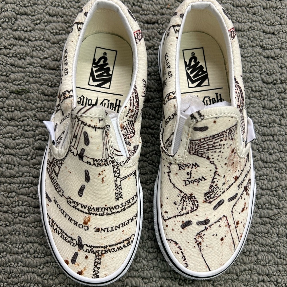 Vans Harry Potter Map Pattern Slip-Ons size 13 kids - Picture 2 of 4